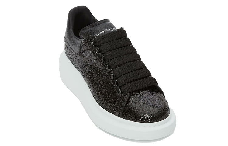 (WMNS) Alexander McQueen Oversized Sneaker Glitter 'Black' 553771W4EY41000 #