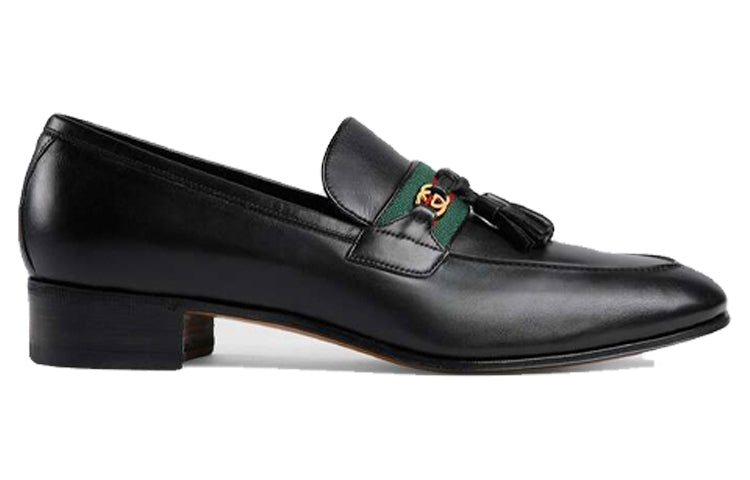 Gucci Interlocking G Tassel Leather Loafers 'Black' 624720-1W610-1066 #.