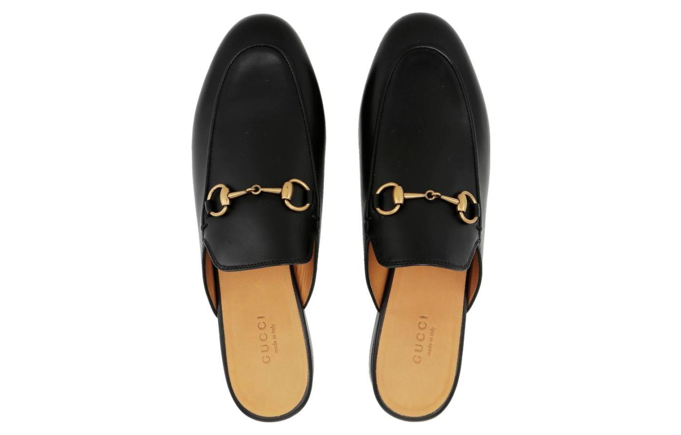 (WMNS) Gucci Princetown 'Black Leather' 423513-BLM00-1000 #