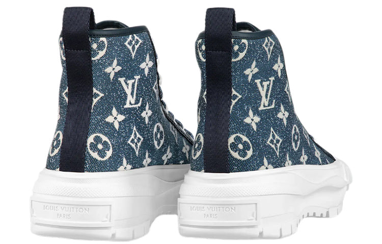 (WMNS) LOUIS VUITTON Squad Ankle Sneakers 'Denim with Monogram' 1A9S12 #
