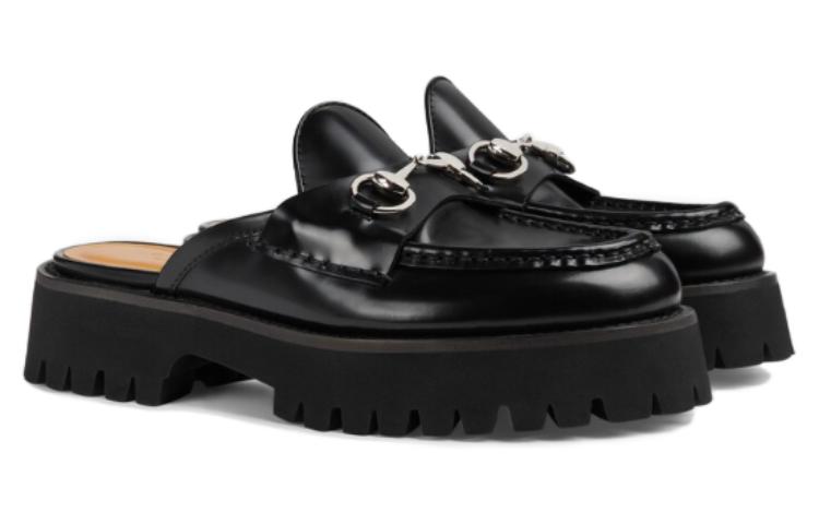 (WMNS) Gucci Mule with Horsebit 'Black Leather' 764207-DS800-1000#