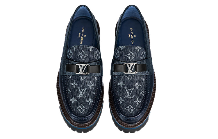 LOUIS VUITTON Major Loafers 'Navy Monogram with Monogram Deco' 1A8YJZ  #