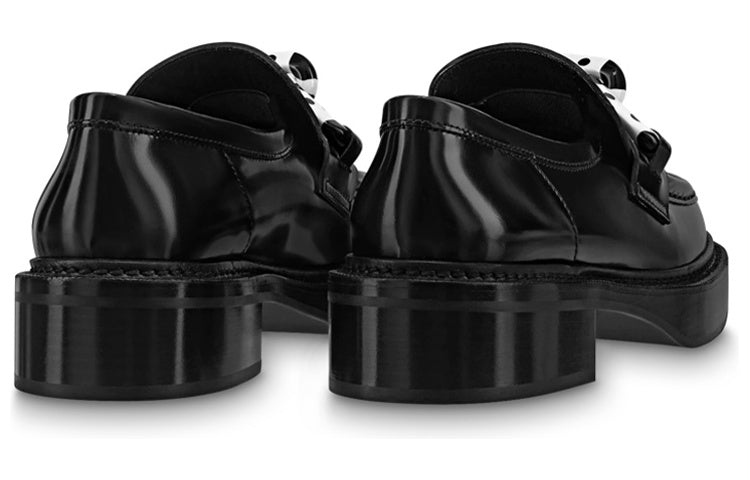(WMNS) LOUIS VUITTON x YK Academy Loafers 'Black with White' 1AB9JW #