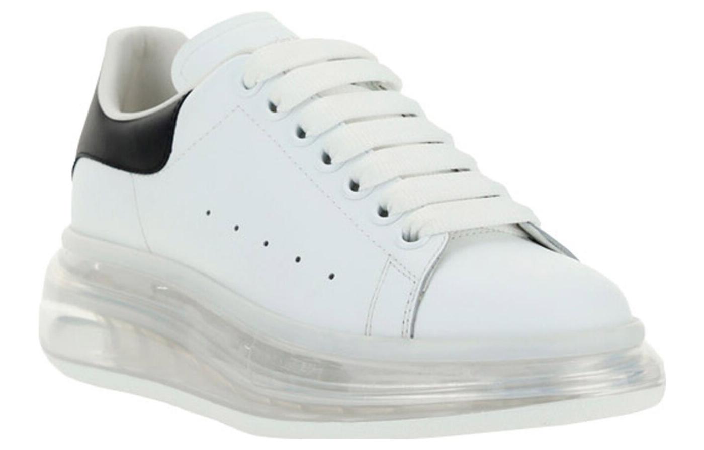 (WMNS) Alexander McQueen Oversized Transparent Sole Sneaker 'White Black' 611698WHX989061  #