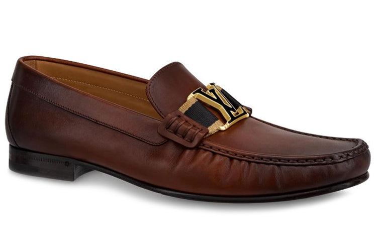 LOUIS VUITTON Montaigne Loafers 'Brown WaxCoated Calfskin' 1A5DRX #