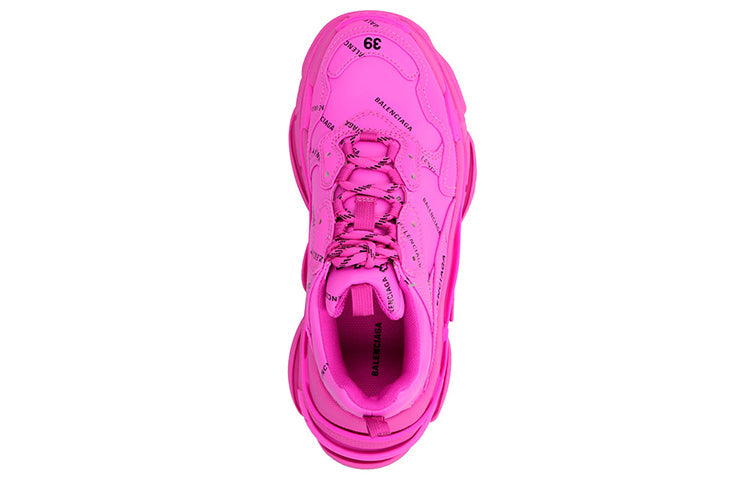 (WMNS) Balenciaga Triple S Sneaker 'All Over Logo - Fuchsia' 524039W2FA15210 #