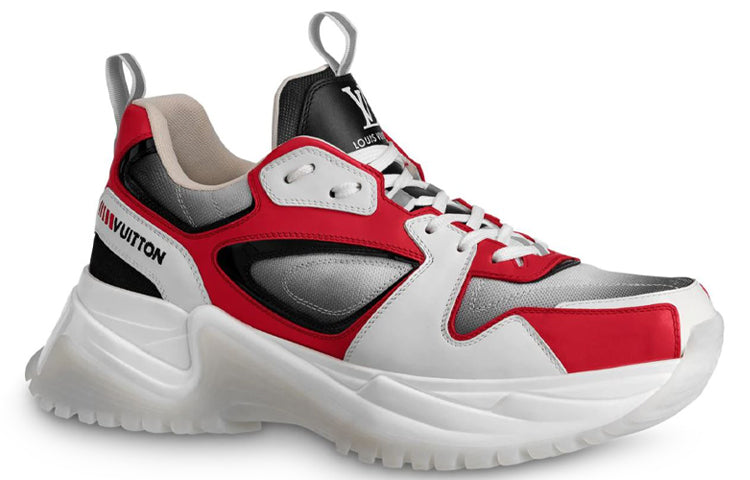 LOUIS VUITTON Run Away Pulse Sneakers 'White Red Black; 1A5YSV #