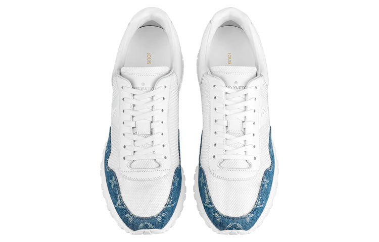 LOUIS VUITTON Run Away Sneakers 'White with Denim Monogram' 1A8JJ1  #