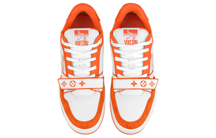 LOUIS VUITTON LV Trainer 'White Orange Velcro' 1A9ZBI #
