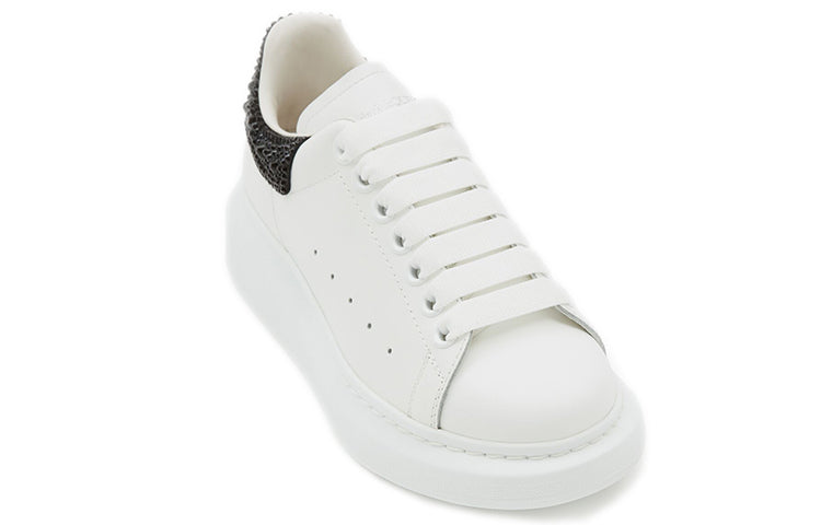 (WMNS) Alexander McQueen Oversized Sneaker 'White Jet Black Crystal' 666407WIA4Z9581 #