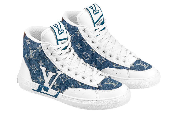 (WMNS) LOUIS VUITTON Charlie Ankle Sneakers 'White Denim Monogram' 1A9S5G #