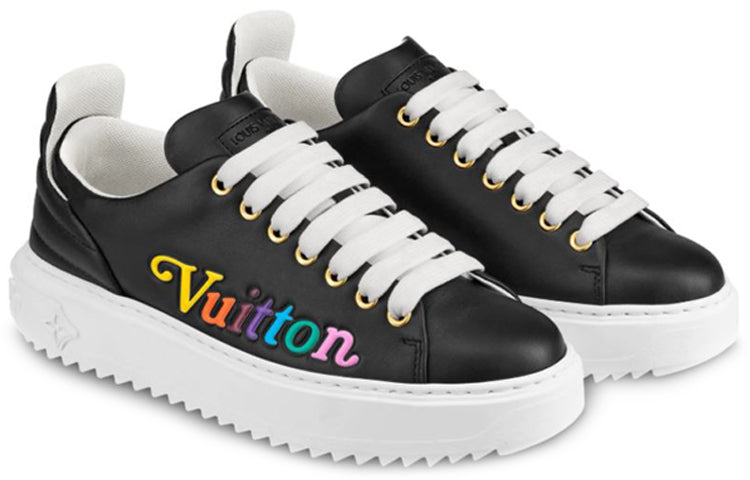 (WMNS) LOUIS VUITTON LV Time Out Vuitton Calfskin Sports Shoes Black 1A5C55 #
