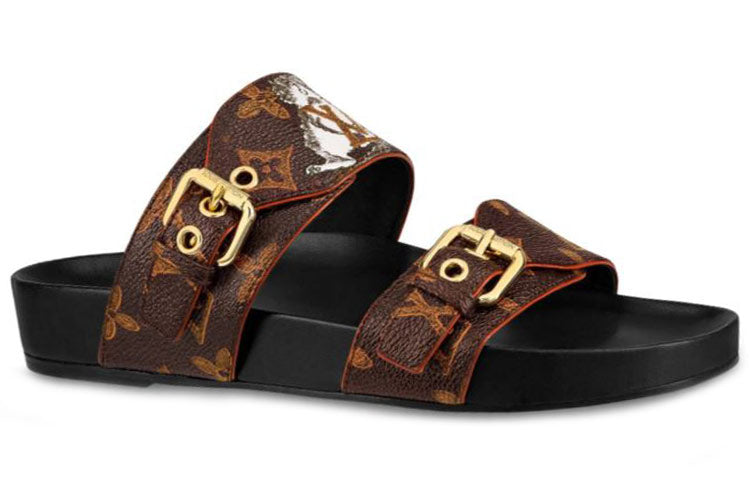 (WMNS) LOUIS VUITTON LV Bom Dia Monogram Flat Mules 'Brown' 1A52HW #