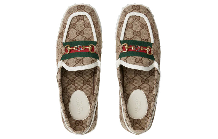 (WMNS) Gucci Driver With Horsebit Web 'Beige' 655468-2HK70-9794 #.