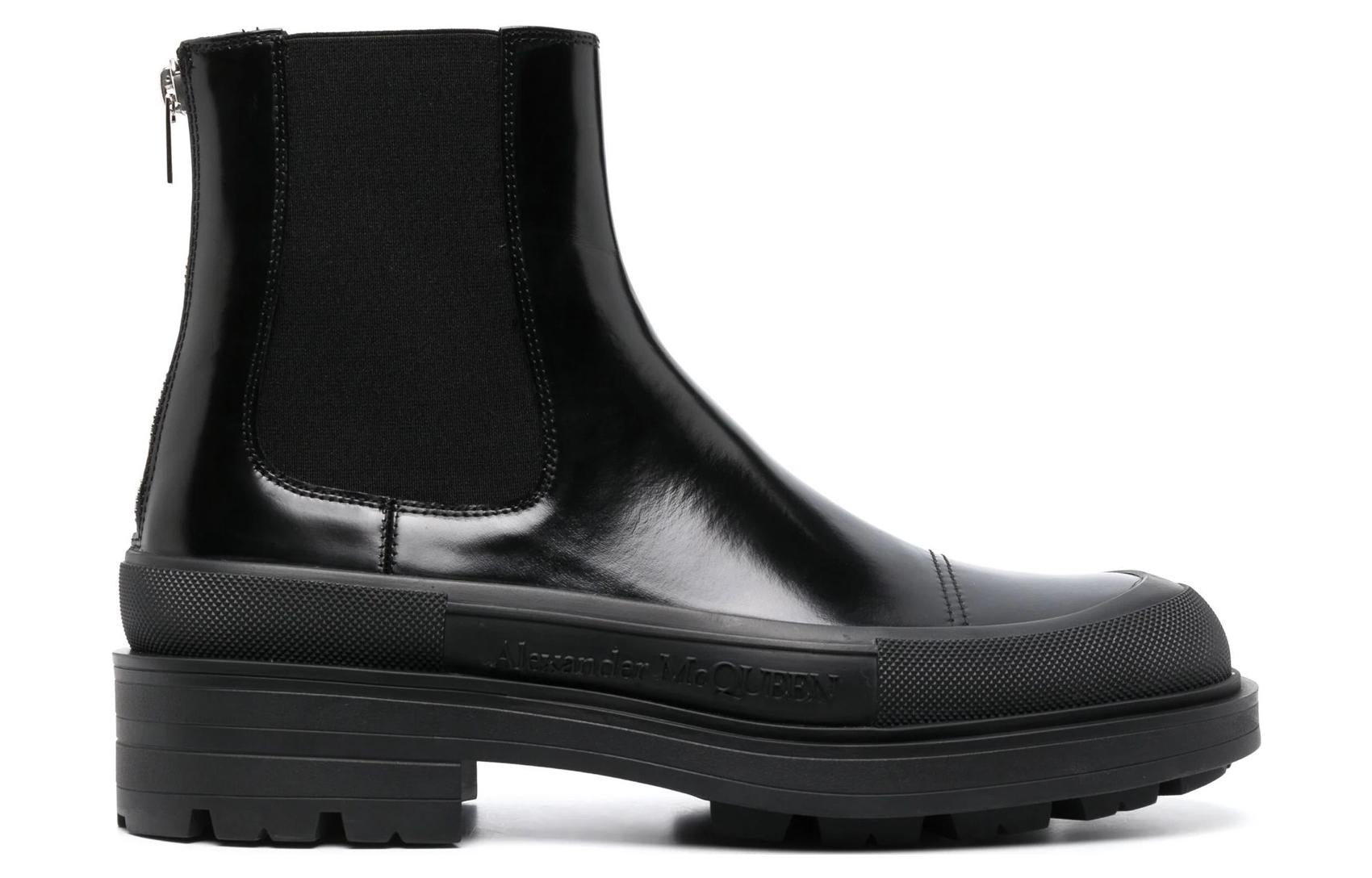 Alexander McQueen Chelsea Ankle Boots 'Black' 736508WHV7J1000 #