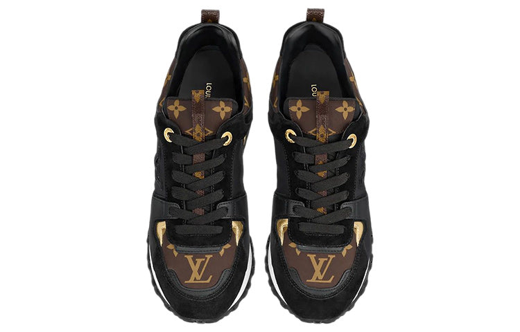 (WMNS) LOUIS VUITTON Run Away Trainers 'Black with Brown Monogram' 1AAP39 #