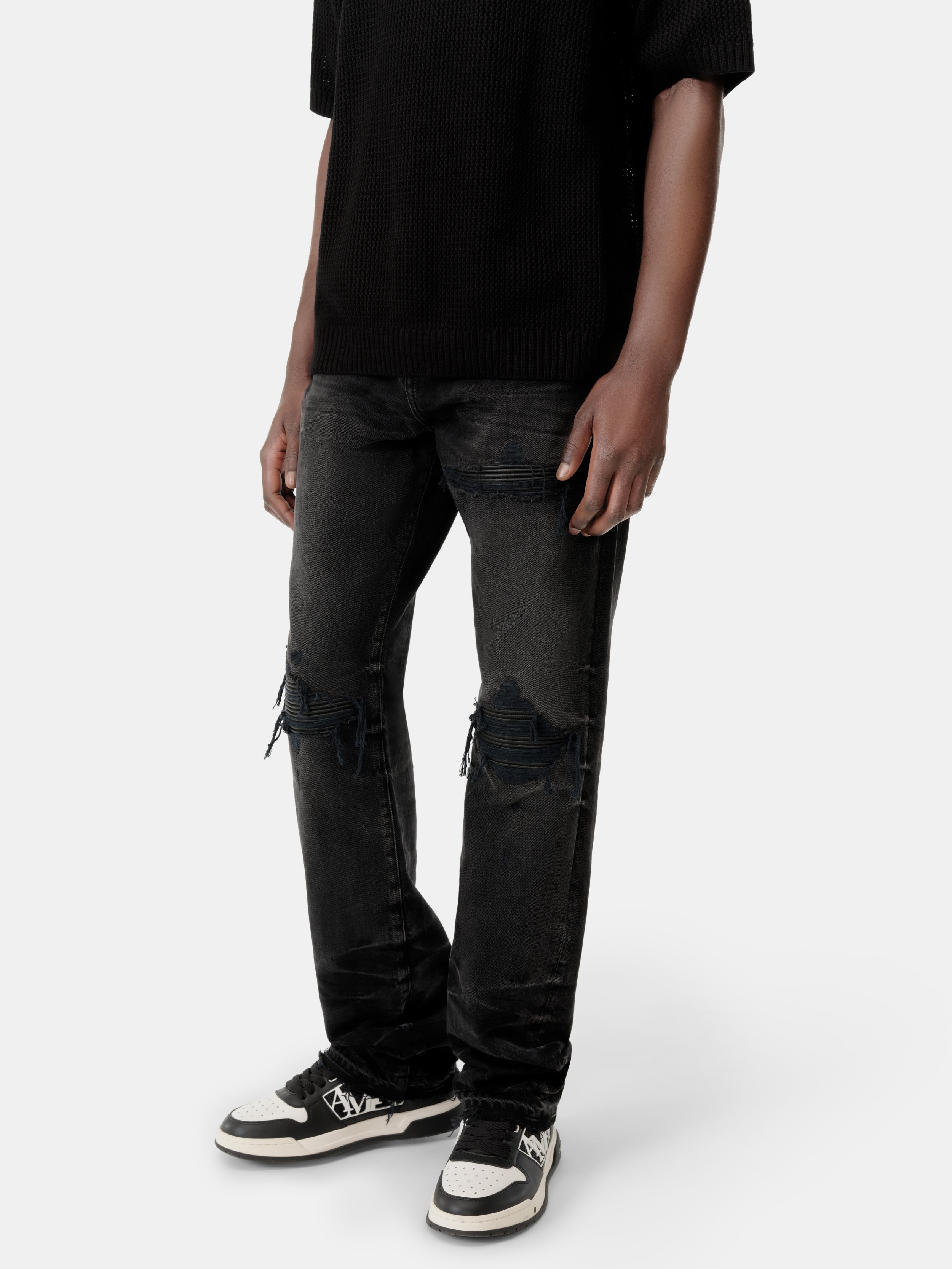 LEATHER STRAIGHT MX1 JEAN - Vintage Black