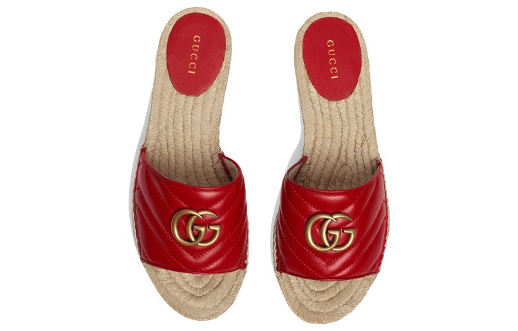 (WMNS) Gucci G Shoe Red 573028-BKO00-6433 #.