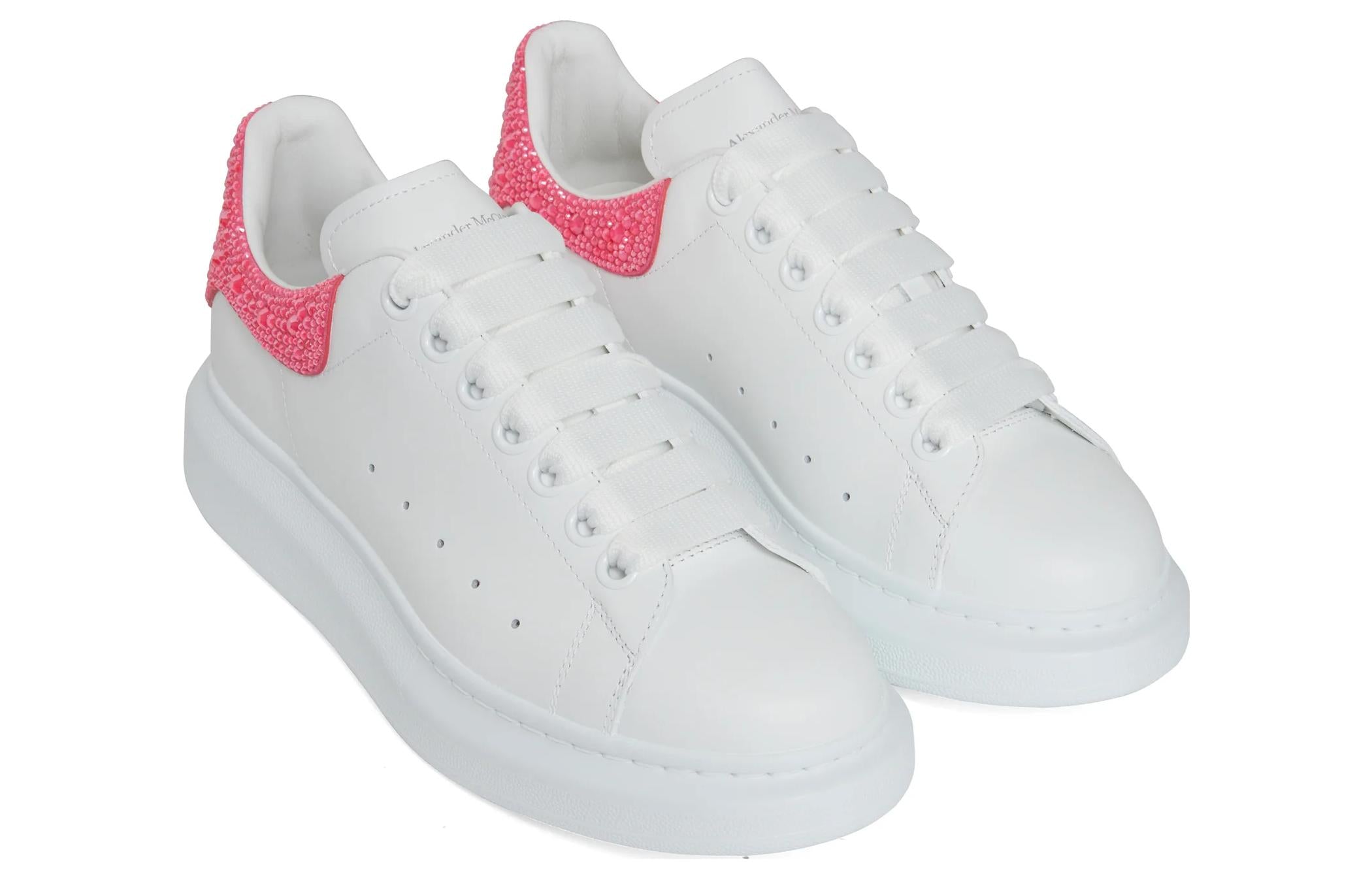 (WMNS) Alexander McQueen Oversized Sneaker 'White Pink Glitter' 718243WICY98844 #
