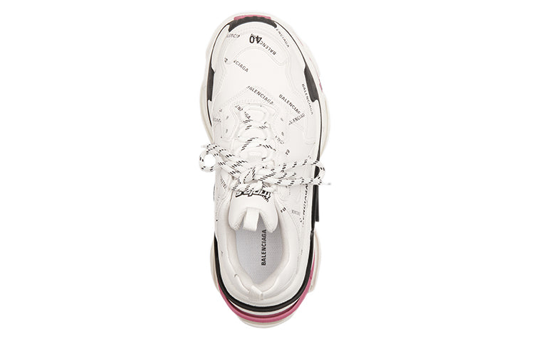 (WMNS) Balenciaga Triple S Sneaker 'Allover Logo White Pink' 524039W2FA49155 #