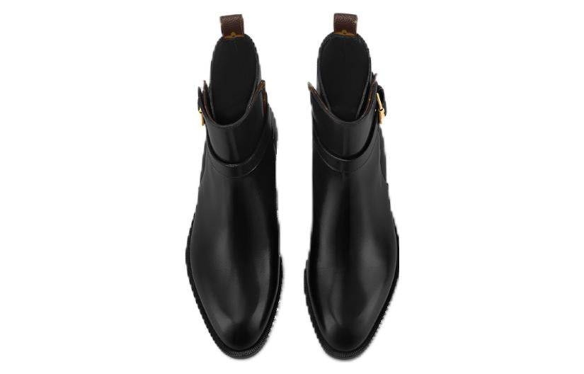 (WMNS) LOUIS VUITTON Westside Ankle Boots 'Black with Brown Monogram' 1ABUAU #