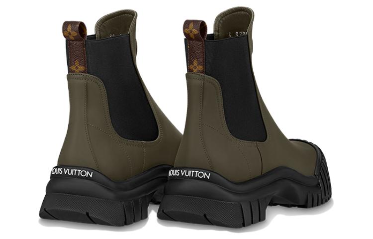 (WMNS) LOUIS VUITTON Ruby Flat Ankle Boots 'Olive Green' 1ABUIG #