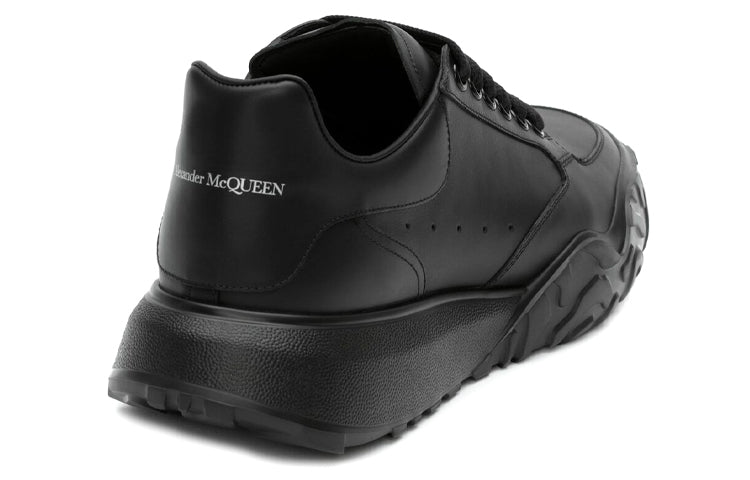 Alexander McQueen Oversized Court Trainer 'Black Leather' 634619WIA981000 #