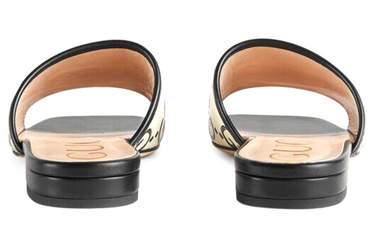 (WMNS) Gucci GG Slide Sandal Leather 'Black White' 677584-UM920-1193 #