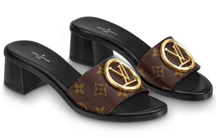 (WMNS) LOUIS VUITTON Lock It Heeled Mules 'Monogram' 1A578B #