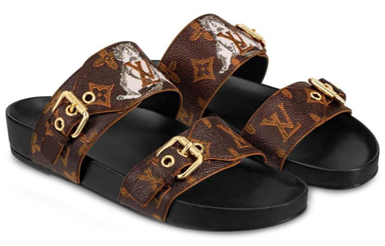 (WMNS) LOUIS VUITTON LV Bom Dia Monogram Flat Mules 'Brown' 1A52HW #