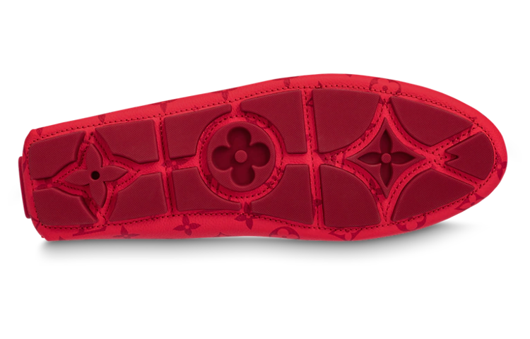LOUIS VUITTON Driver Moccasin Shoes 'Red Monogram' 1AAPY6 #