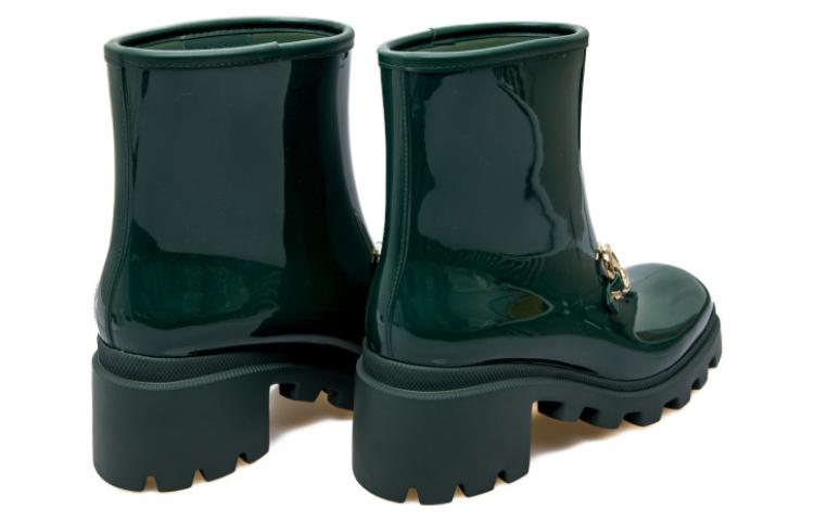 (WMNS) Gucci Rubber Ankle Boot With Horsebit 'Dark Green' 670407-JCCP0-3154 #