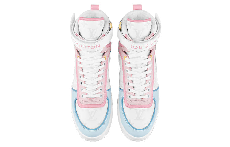 (WMNS) LOUIS VUITTON Boombox Ankle Sneakers 'White Monogram with Pink and Blue' 1A9S6Q #