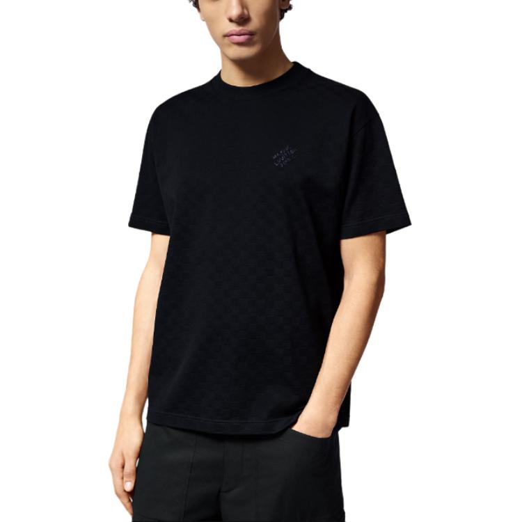 LOUIS VUITTON Damier Cotton Pique T-Shirt 'Black' 1AFRAL #