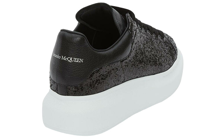 (WMNS) Alexander McQueen Oversized Sneaker Glitter 'Black' 553771W4EY41000 #