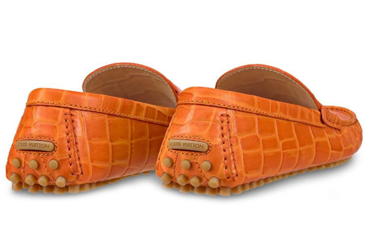 LOUIS VUITTON Hockenheim Moccasin Shoes 'Orange' 1A4U0Q #