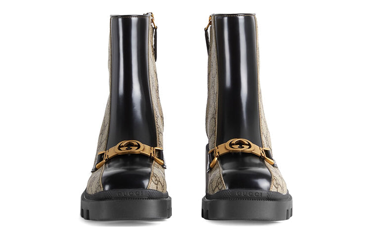 (WMNS) Gucci Horesbit Interlocking G ankle boots 'Black Ebony' 670412-2OQ50-9763 #.