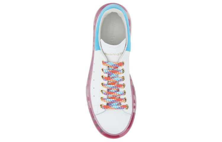 (WMNS) Alexander McQueen Oversized Leather Sneaker 'White Fuchsia' 612744WIA4G9323 #