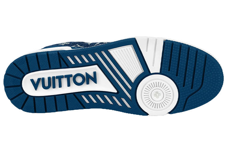 LOUIS VUITTON LV Trainers 'White with Denim Monogram' 1A9JGO #