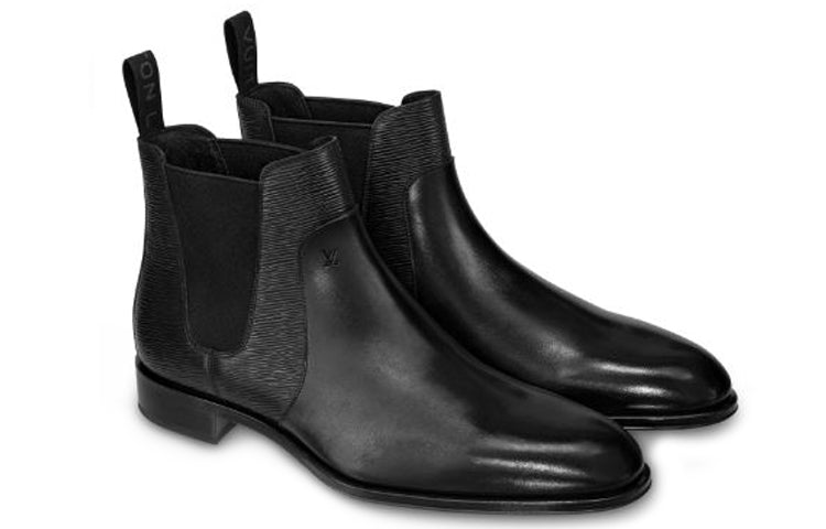 LOUIS VUITTON Wall Street Chelsea Boots 'Black EPI' 1A4OZL #.