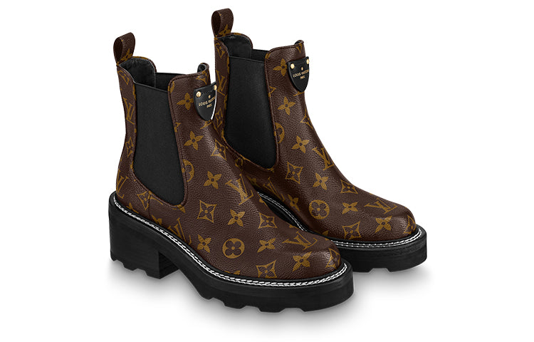 (WMNS) LOUIS VUITTON LV Beaubourg Ankle Boots 'Brown' 1A8QCI #