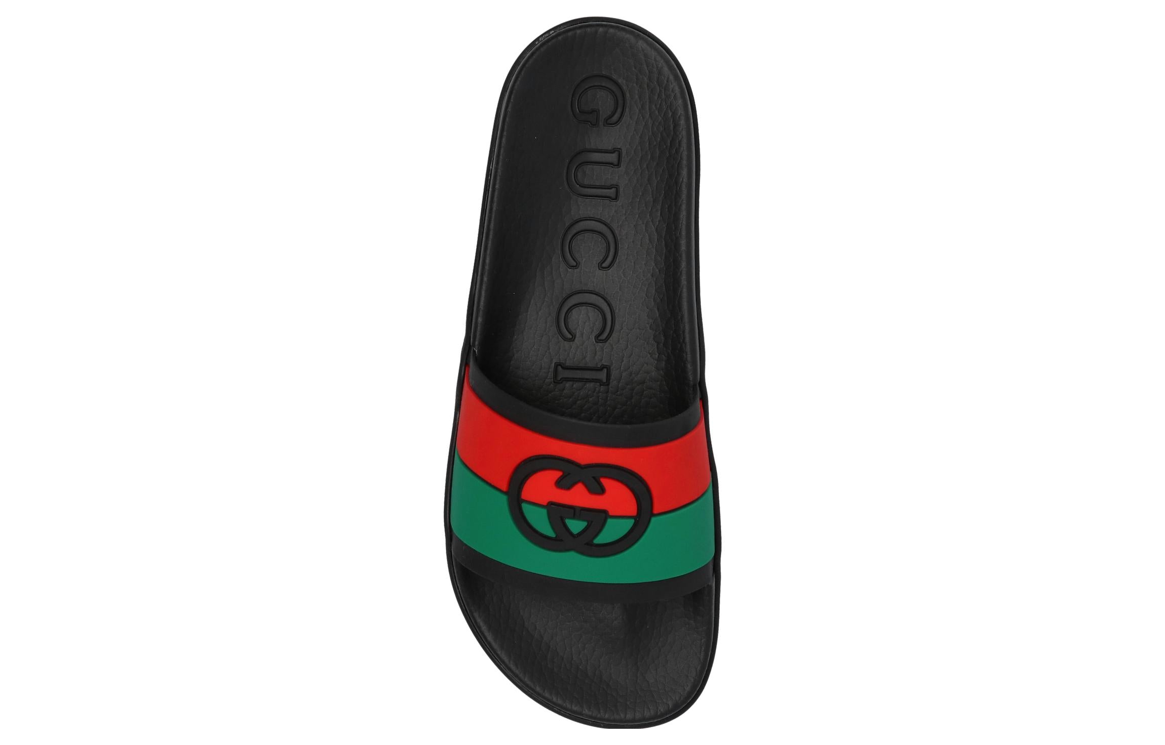 Gucci Slide 'Interlocking G - Black Red Green' 655265-JFA00-8815 #.