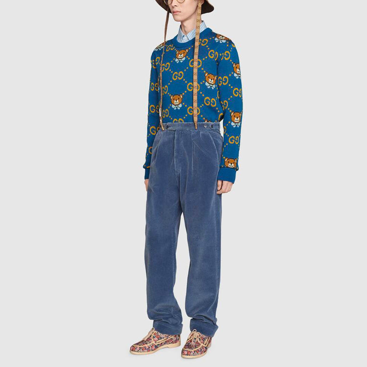 Kai x Gucci Crossover SS21 Full Print Bear Blue Logo Unisex Blue 660621-XKBW8-4795 #.