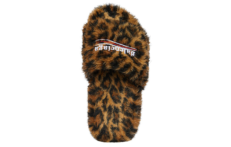 (WMNS) Balenciaga Furry Slides 'Leopard' 654261W2F119634 #