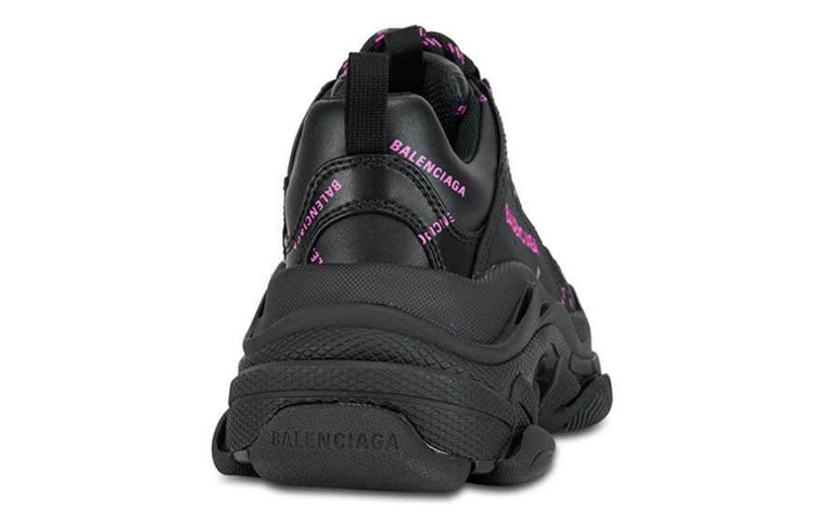 (WMNS) Balenciaga Triple S Sneaker 'All Over Logo - Black Pink' 524039W2FA11050 #