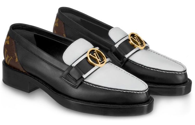 (WMNS) LOUIS VUITTON Academy Flat Loafers 'Black with Monogram Back' 1A66QN #.