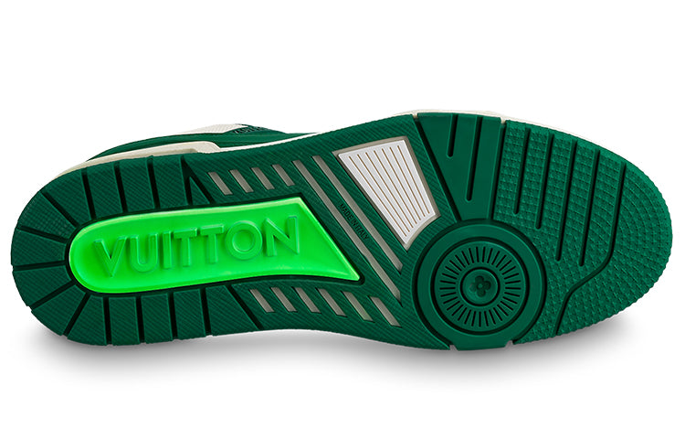 LOUIS VUITTON Trainer Sneakers 'White Green' 1A8125 #.
