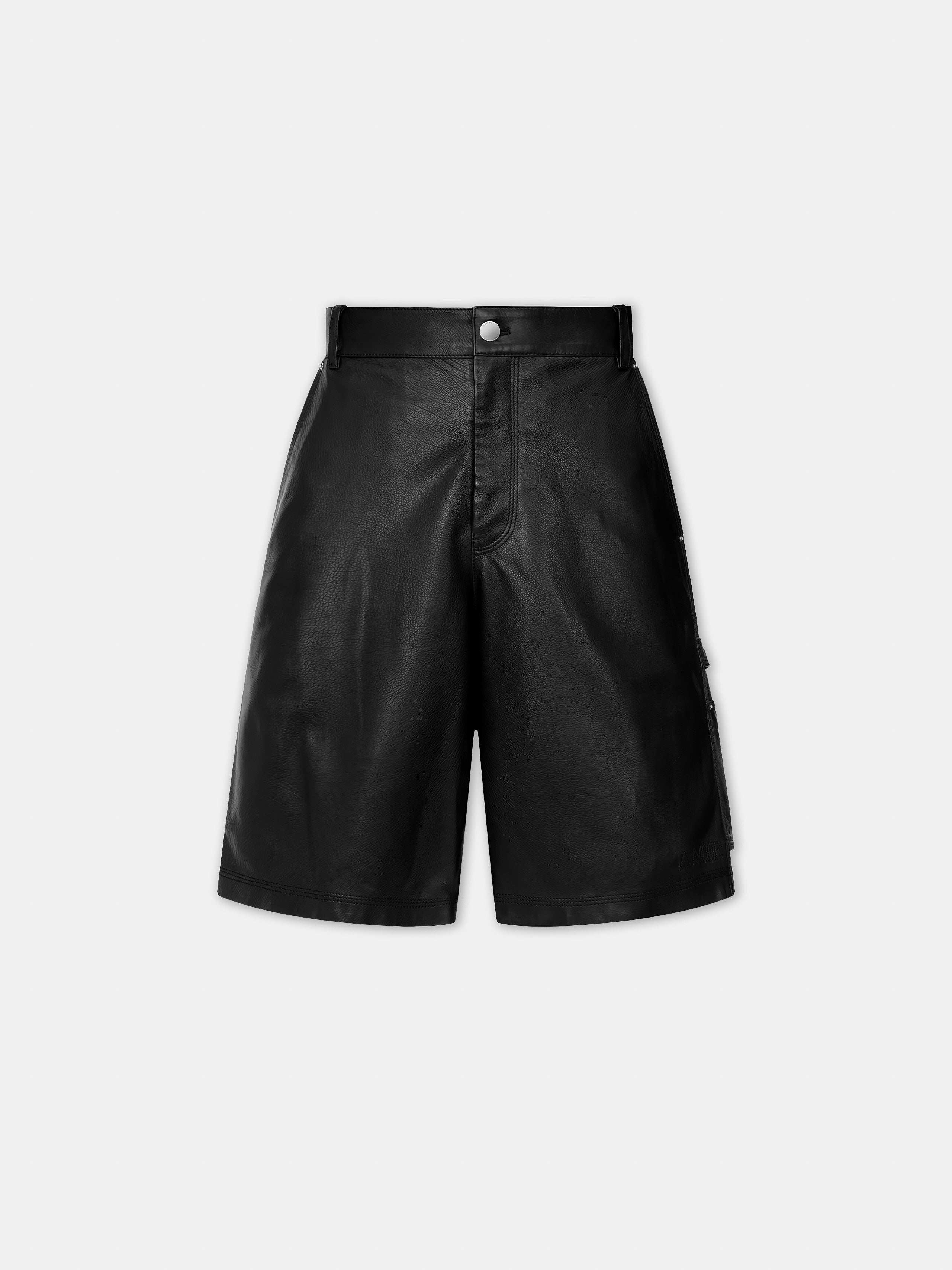 MA LEATHER CARPENTER SHORT - Black