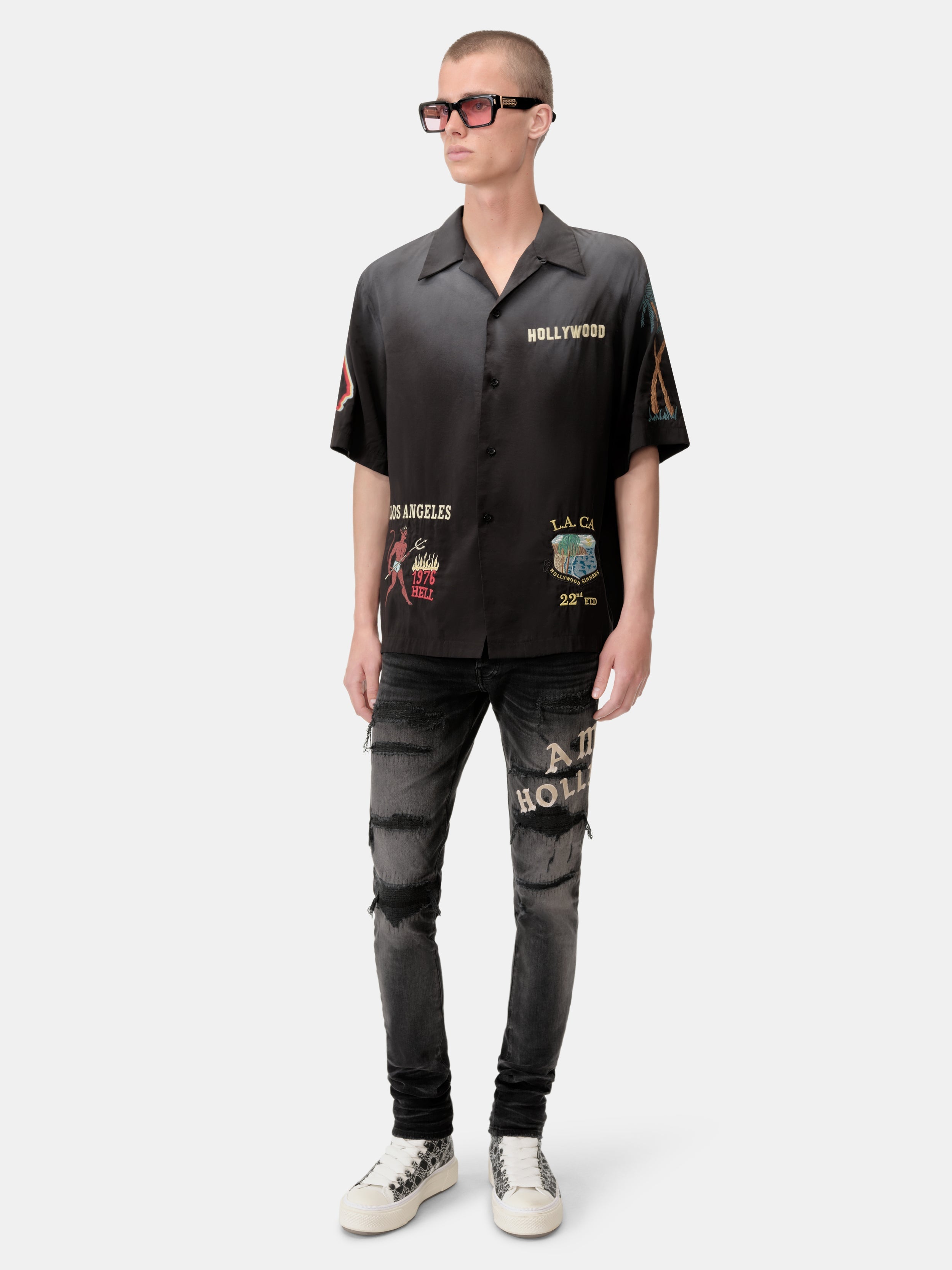 AMIRI HOLLYWOOD REPAIRED JEAN - Faded Black