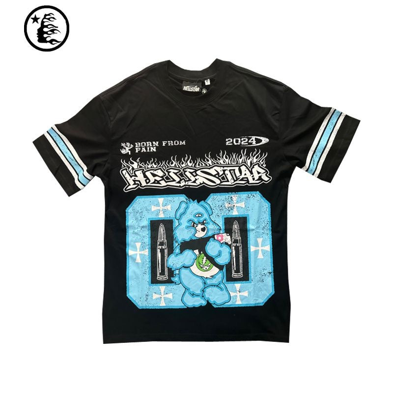 Hellstar Shirt 250GSM Cotton Cartoon Bear Streetwear Tee | Bold Graphic Design - MAVERICKFITS